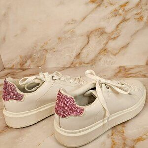 Steve Madden Charlie Pink Rhinestone Sneakers, Size 8.5